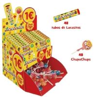 LOTE LACASITOS TUBO + CHUPACHUPS 1EUR *48U